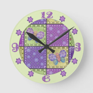 Colourful Patchwork Wall Clock