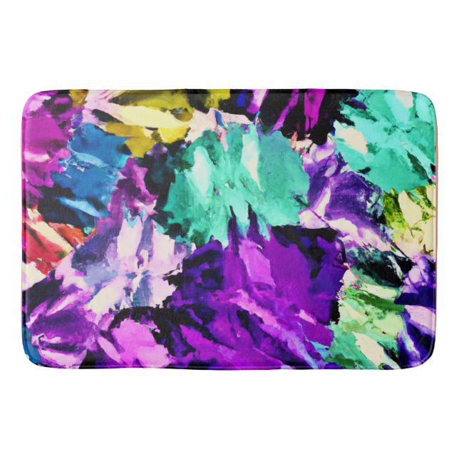 Colourful Pattern Artwork Bath Mat (Front)