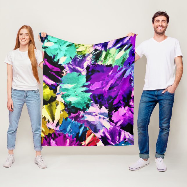 Colourful Pattern Artwork Fleece Blanket (In Situ)