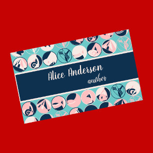 Colourful pattern author feminine Business Card