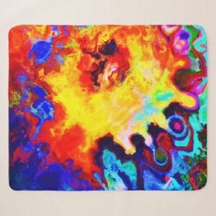 Colourful Pattern Explosion Sherpa Blanket