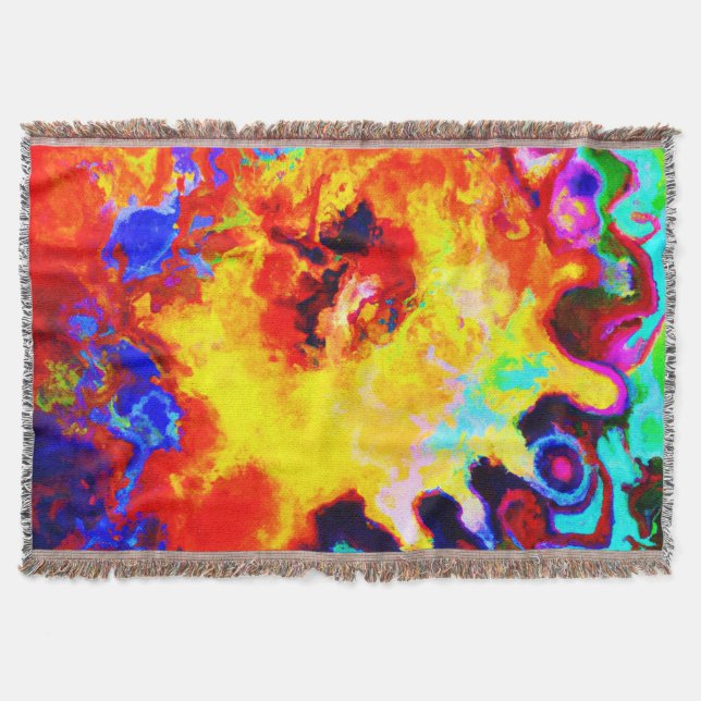 Colourful Pattern Explosion Throw Blanket (Front)