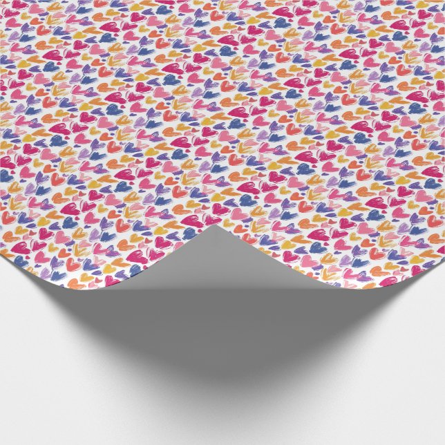 colourful pattern for valentine's day with hearts wrapping paper (Corner)