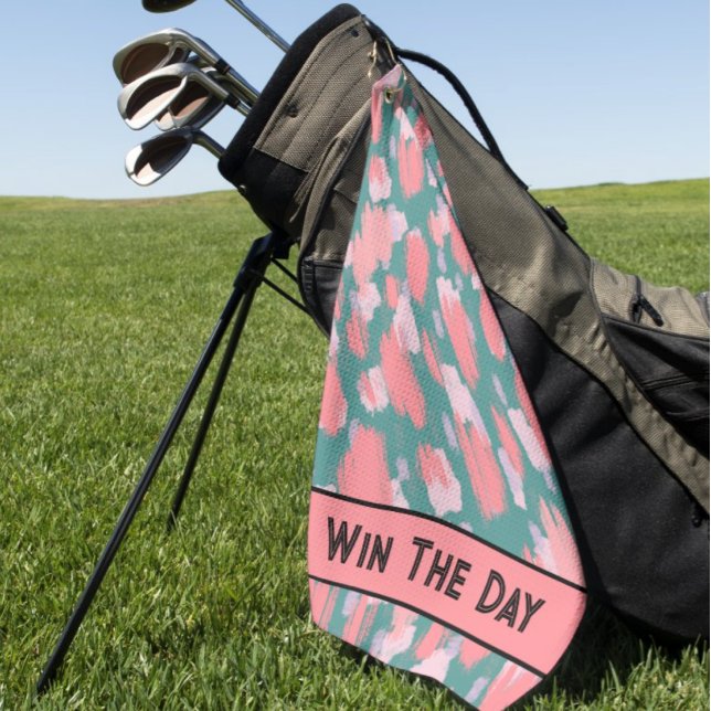 Colourful Pattern Golf Towel (Colorful Abstract Motivational Golf Towel)
