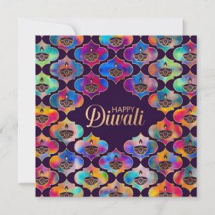 Colourful pattern Happy Diwali  Card
