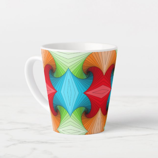 colourful pattern  latte mug (Left Angle)