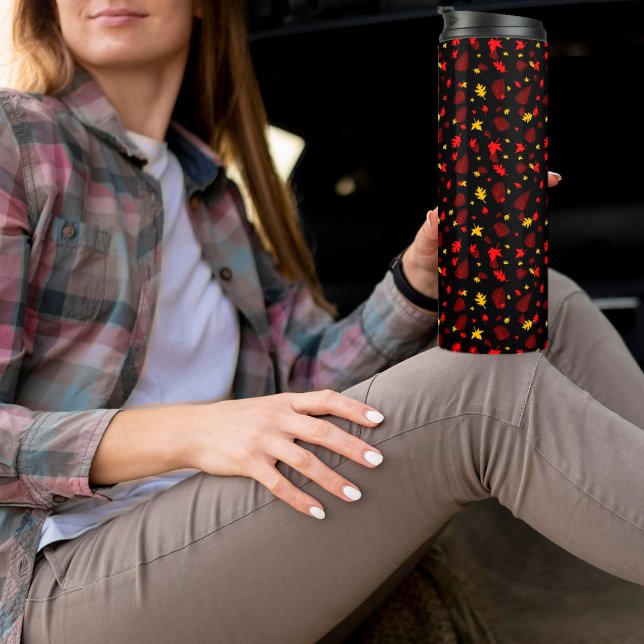 Colourful Pattern Leaf Thermal Tumbler (Creator Uploaded)