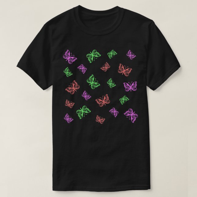 Colourful pattern of cute butterflies T-Shirt (Design Front)