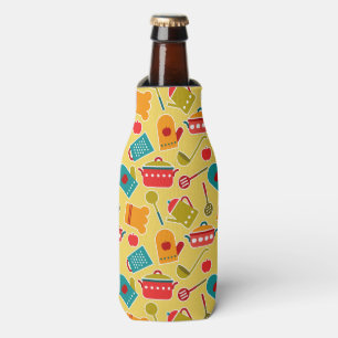 Colourful pattern of kitchen utensils bottle cooler