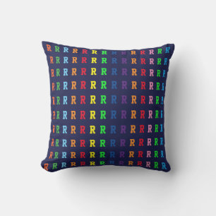colourful pattern of name initial letters cushion