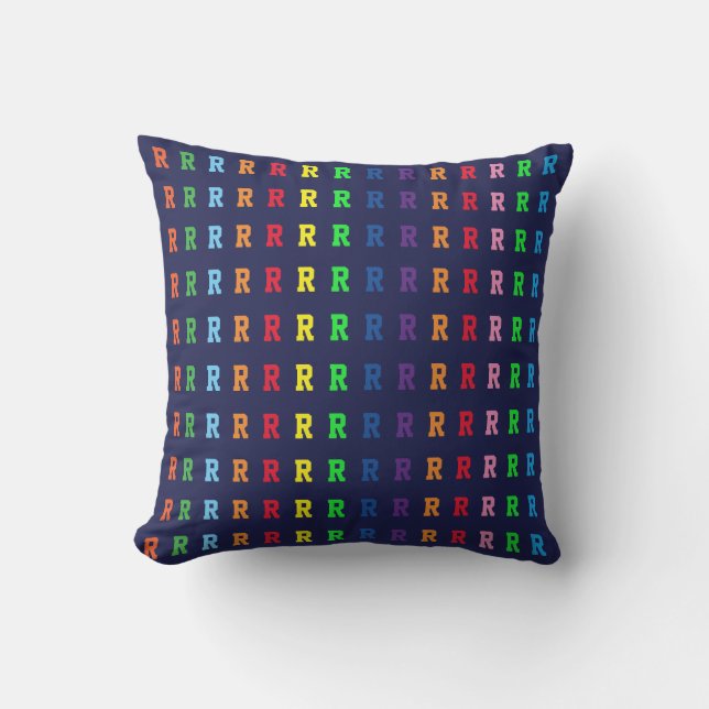 colourful pattern of name initial letters cushion (Front)