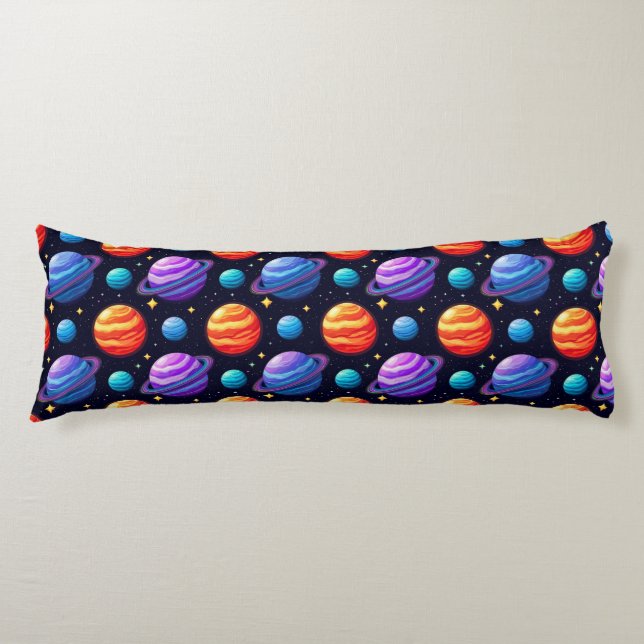 Colourful Pattern of Planets and Stars Body Cushion (Front)
