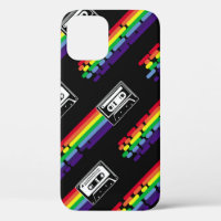 Colourful pattern on black background. Compact cas