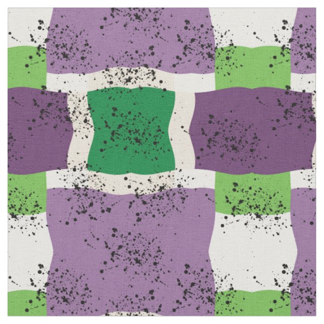 colourful pattern - purple, green, square fabric (Close Up)