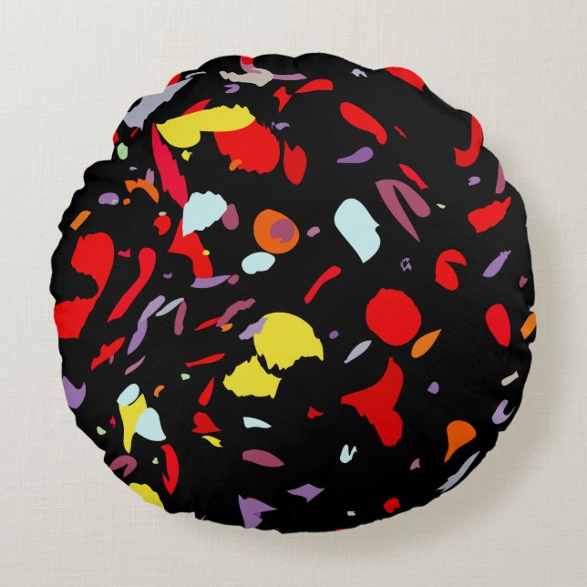 Colourful Pattern Round Cushion (Front)