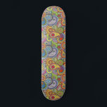 Colourful Pattern Skateboard<br><div class="desc">A vintage retro colourful boho paisley pattern royal blue green and black skateboard. Cute and whimsical.</div>