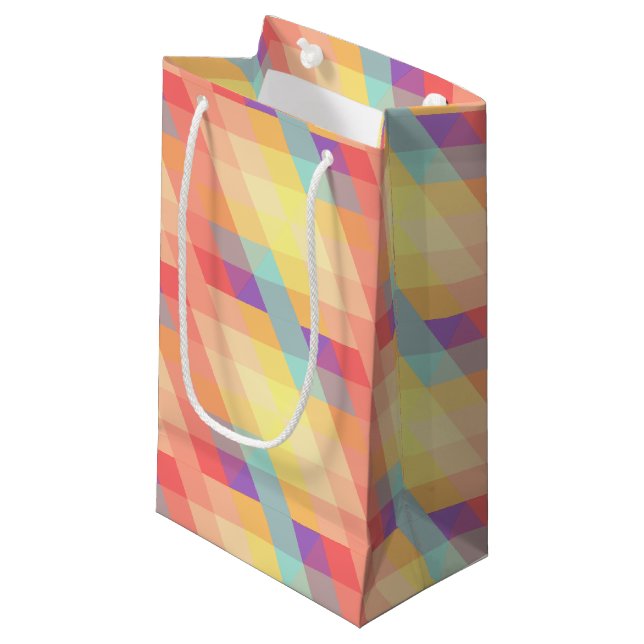 Colourful pattern small gift bag (Front Angled)