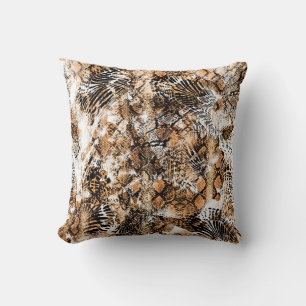Colourful Pattern Study, Leopard, Zebra, Camouflag Cushion