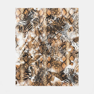 Colourful Pattern Study, Leopard, Zebra, Camouflag Fleece Blanket
