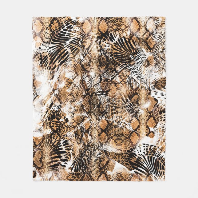 Colourful Pattern Study, Leopard, Zebra, Camouflag Fleece Blanket (Front)