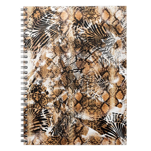 Colourful Pattern Study, Leopard, Zebra, Camouflag Notebook (Front)