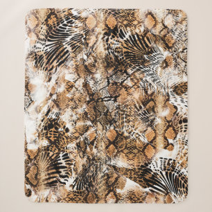 Colourful Pattern Study, Leopard, Zebra, Camouflag Sherpa Blanket