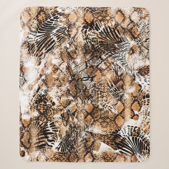 Colourful Pattern Study, Leopard, Zebra, Camouflag Sherpa Blanket (Front)