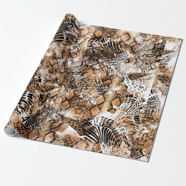 Colourful Pattern Study, Leopard, Zebra, Camouflag Wrapping Paper (Unrolled)