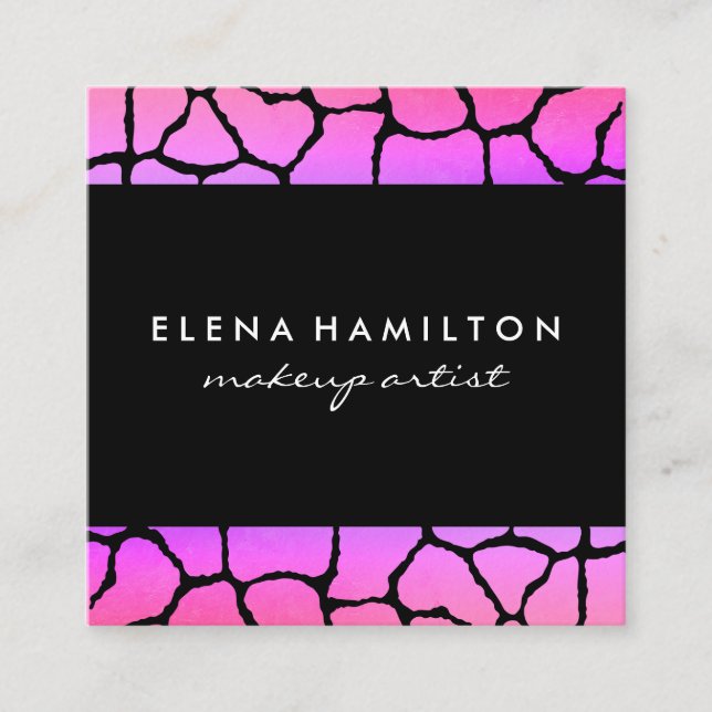 Colourful Pattern Trim Square Business Card (Front)