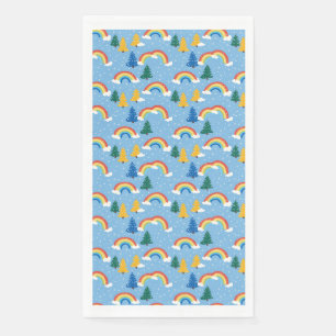 Colourful Pattern with Rainbows and Trees Napkin