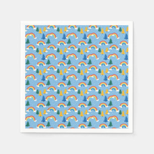 Colourful Pattern with Rainbows and Trees Napkin