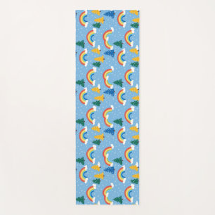 Colourful Pattern with Rainbows and Trees Yoga Mat