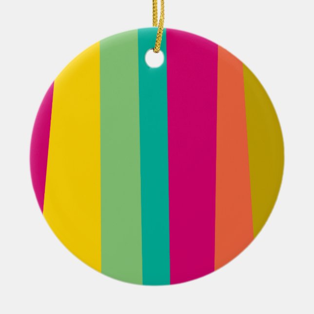 colourful patterned ceramic tree decoration (Front)