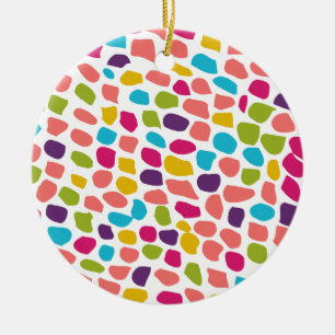colourful patterned ceramic tree decoration