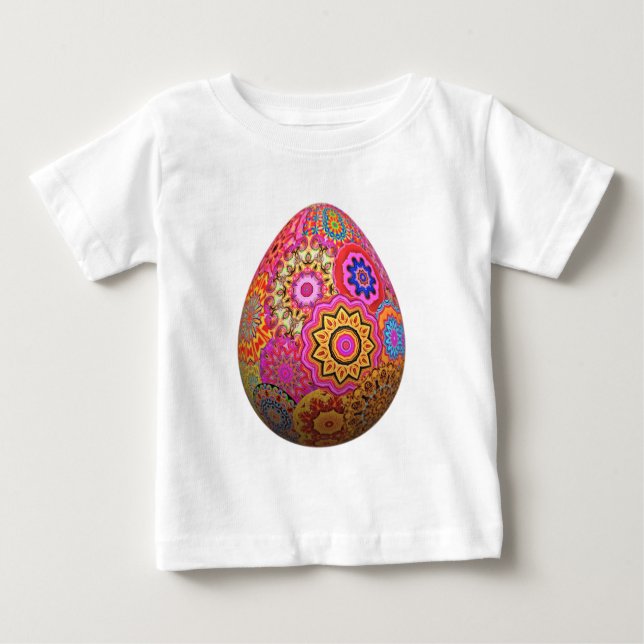 Colourful patterned Easter egg Baby T-Shirt (Front)