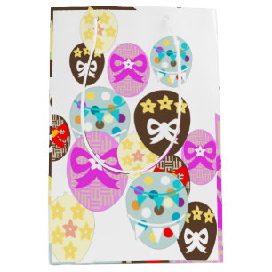 Colourful patterned Easter Egg   Medium Gift Bag