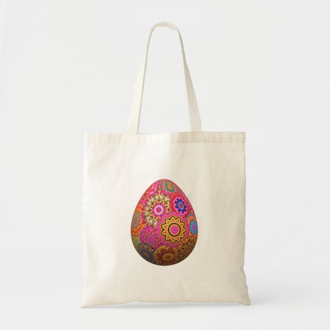Colourful patterned Easter egg Tote Bag (Front)