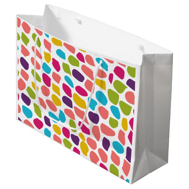 colourful patterned large gift bag (Front Angled)