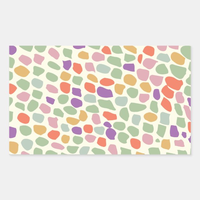 colourful patterned rectangular sticker (Front)