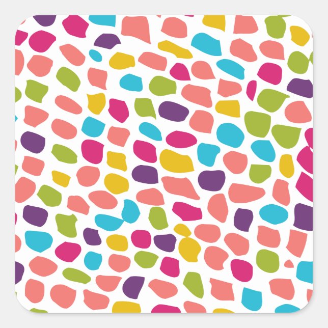 colourful patterned square sticker (Front)