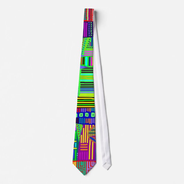 Colourful Patterns Tie Customisable (Front)