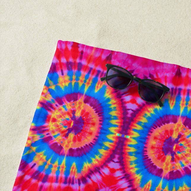 Colourful Patterns Tie-dye bohemian Beach Towel (In Situ)