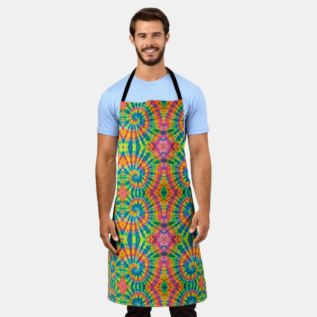 Colourful Patterns Tie-dye Hippie Apron (Worn)