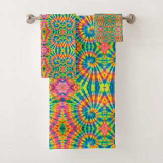 Colourful Patterns Tie-dye Hippie Bath Towel Set