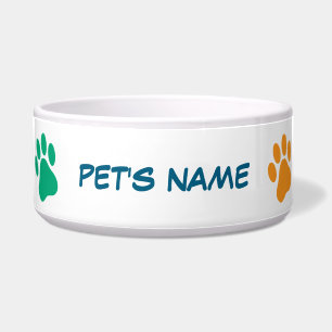 Colourful Paw Print Pet Bowl