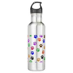 Colourful Paw Prints 710 Ml Water Bottle
