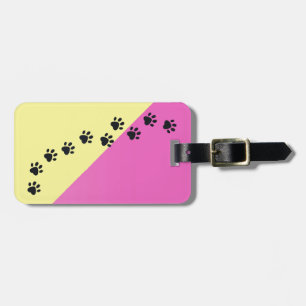 Colourful Paw Prints Across My  Luggage Tag