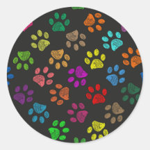 Colourful paw prints