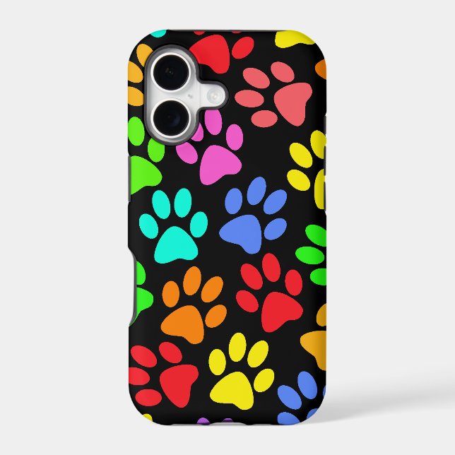Colourful Paw Prints Collage (Back)
