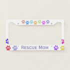 Colourful Paw Prints Custom License Plate Frame